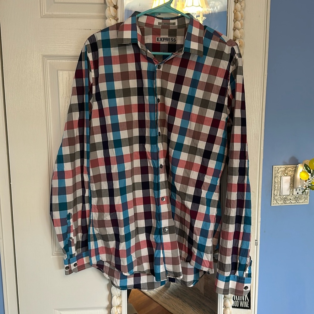 Express button down shirt size large fitted